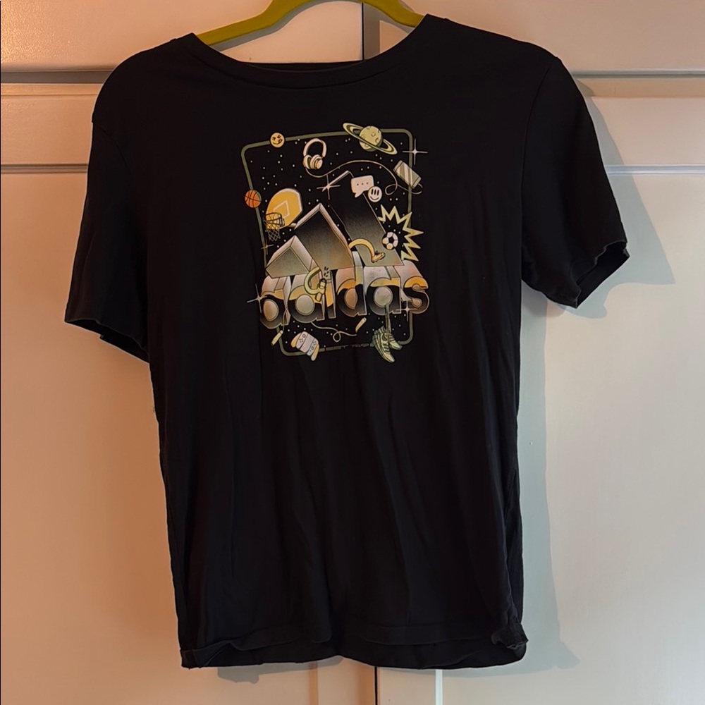 Adidas Black Tee with Space Graphic
